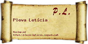 Pleva Letícia névjegykártya